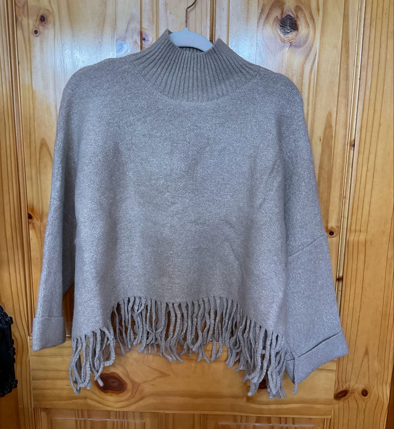 Kerisma M6423 Sachi Aja Fringe Sweater-Wheat