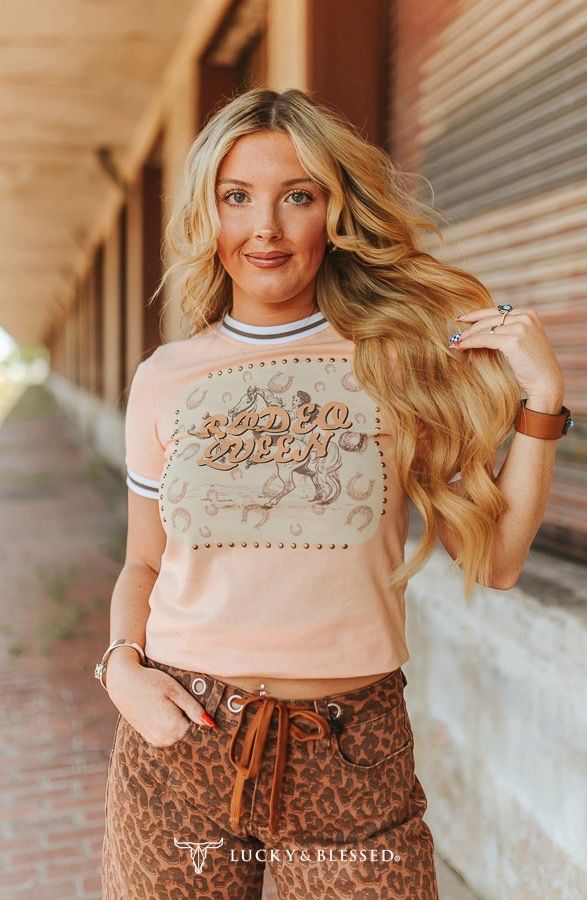Lucky &amp; Blessed TO1407 Rodeo Queen Tee