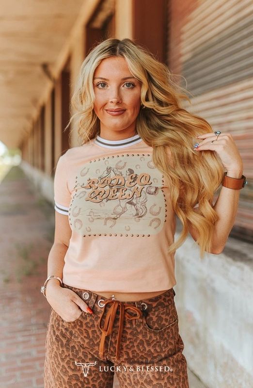 Lucky &amp; Blessed TO1407 Rodeo Queen Tee