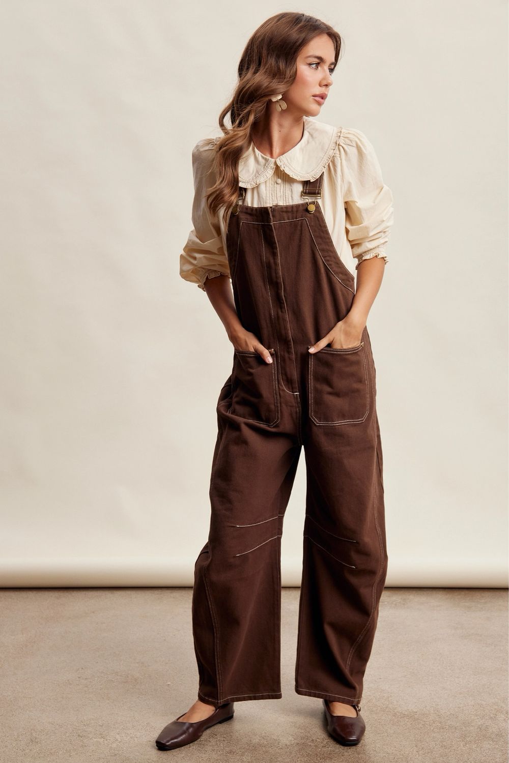 Listicle LRP0338 Barrel Overall-Mocha