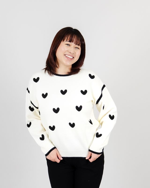 Funsport 262112 Knit Tunic-B&amp;W Heart