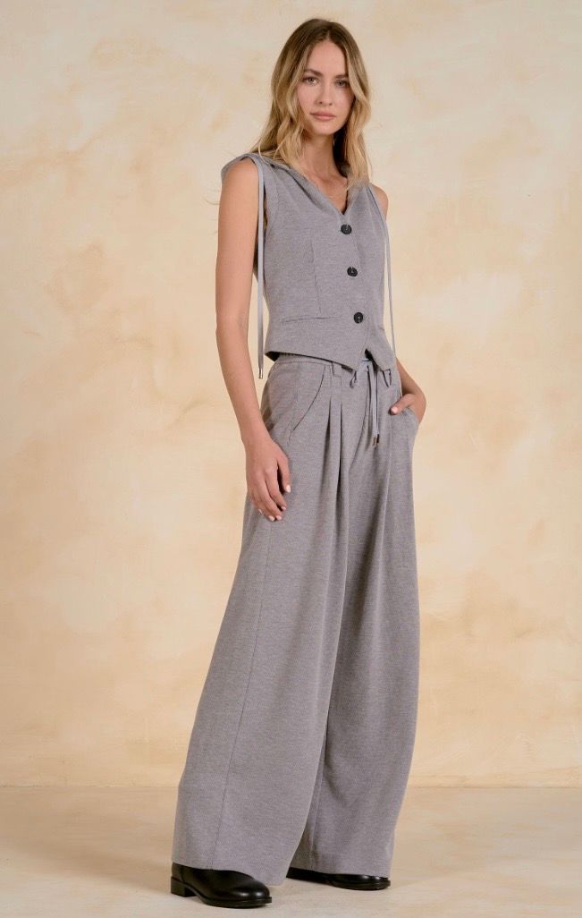 Elan RK2417 Wide Leg Pants-DK Grey