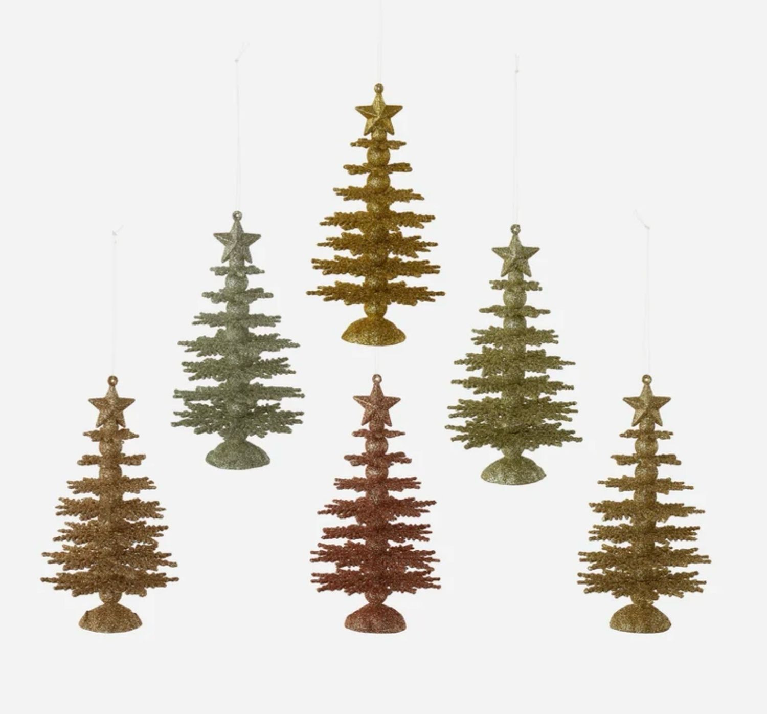 180 Degrees TT1242 Metallic Glitter Tree Ornament-Assorted Colors