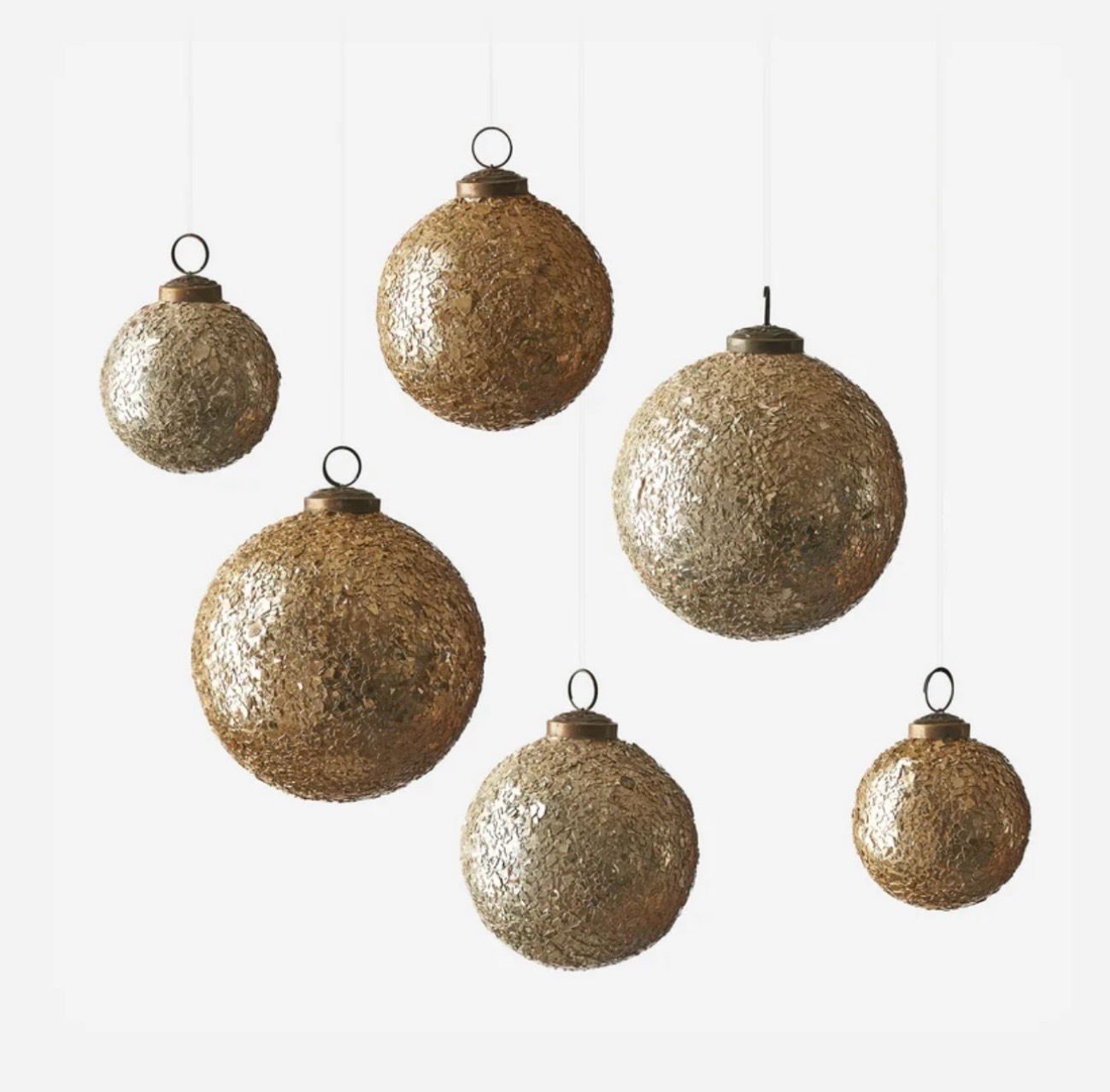 180 Degrees SI0957 Gold/Silver Crackle Ornament (set of 3)