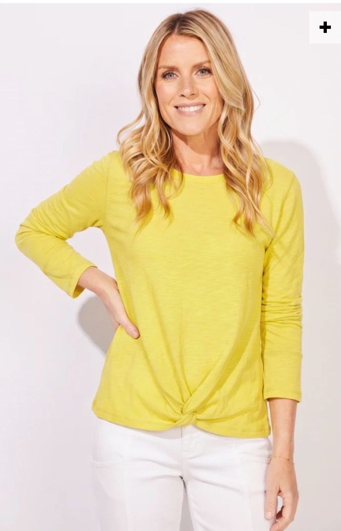 Habitat 10033 Escape Twist Pullover-Citron