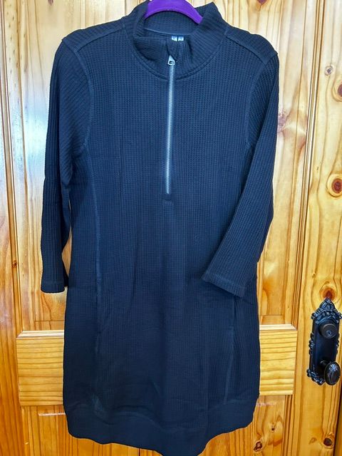 Lulu B TML4584 Thermal HalfZip Dress-BK