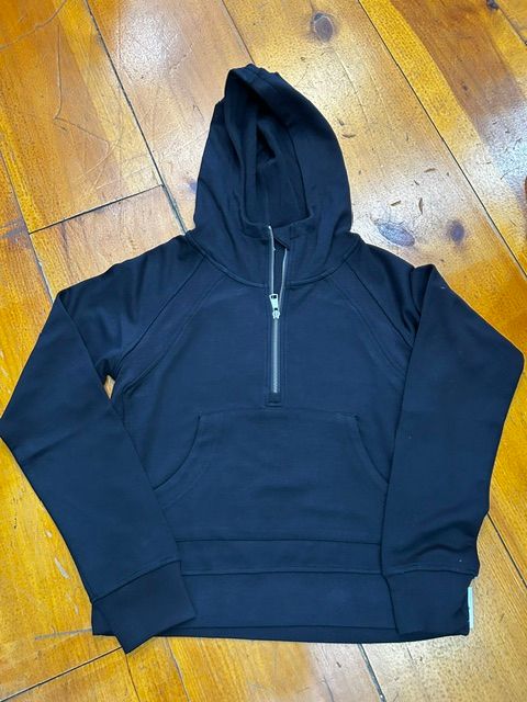 Lulu B SCB7465 Half Zip Hoodie-Black