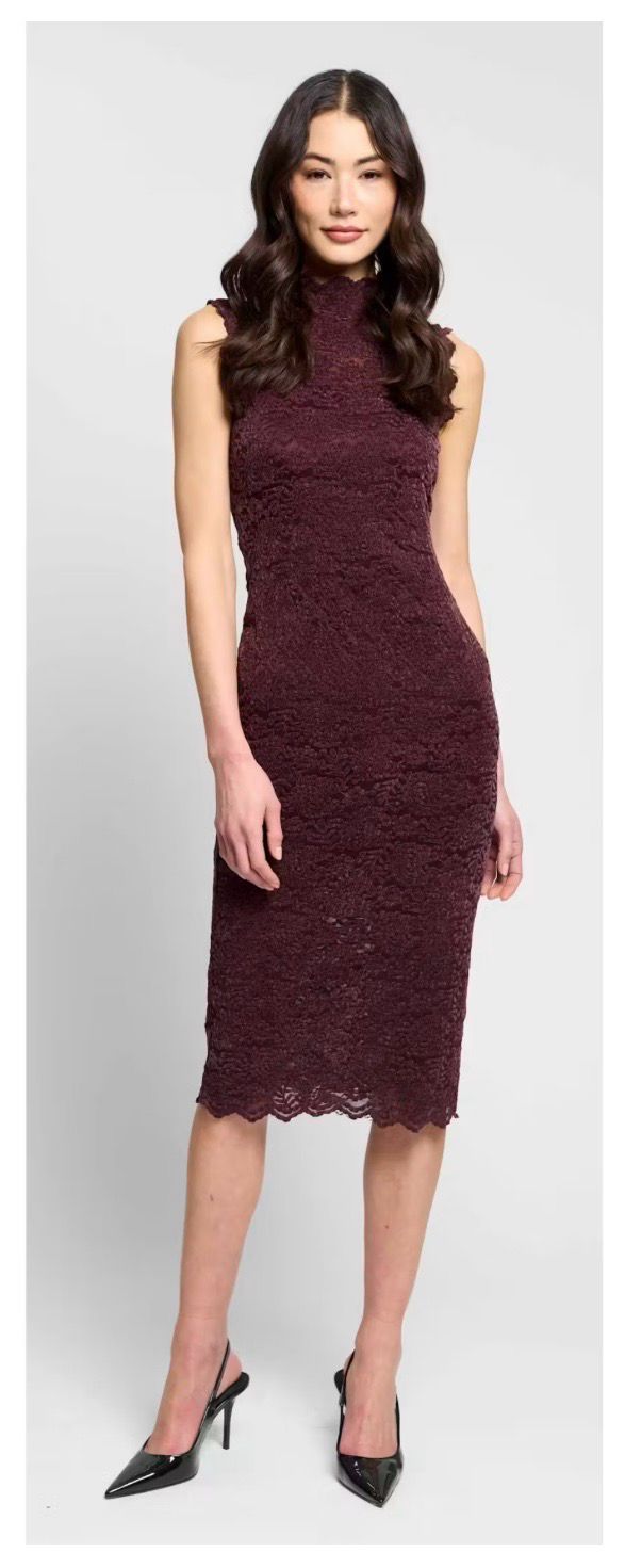 Central Park West 30068K Tessa Stretch Lace-Cherry