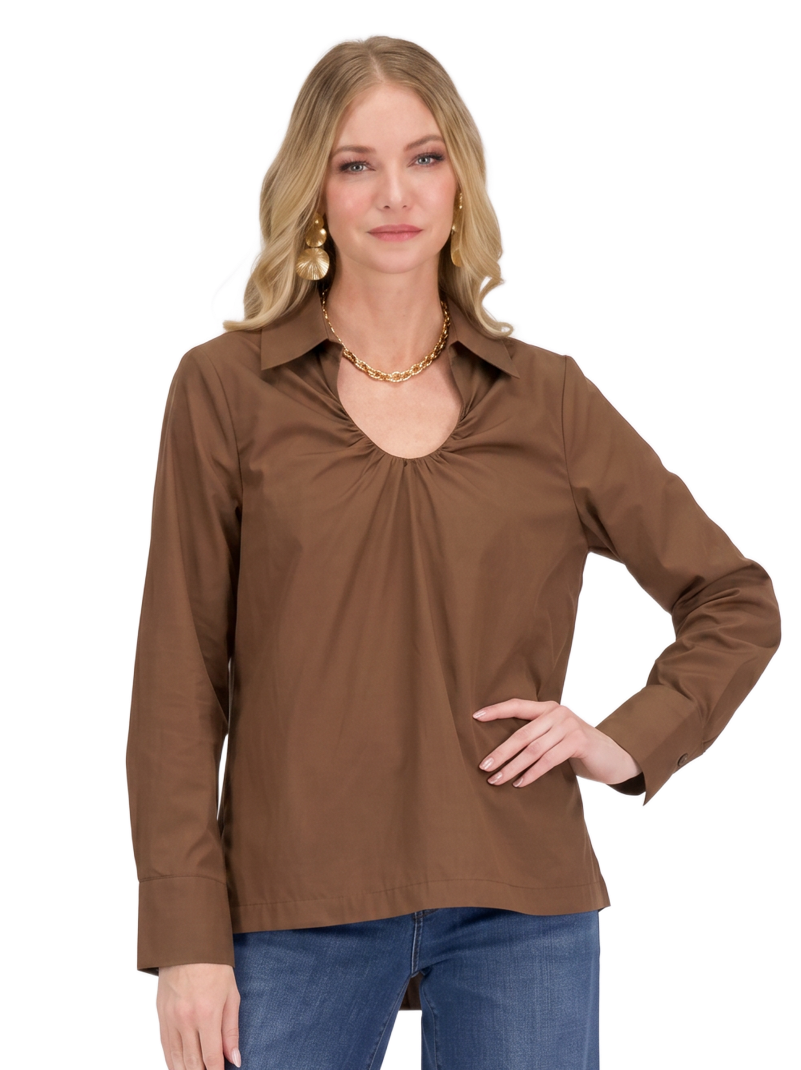 Jade 80J8084 Horseshoe Blouse-Brown