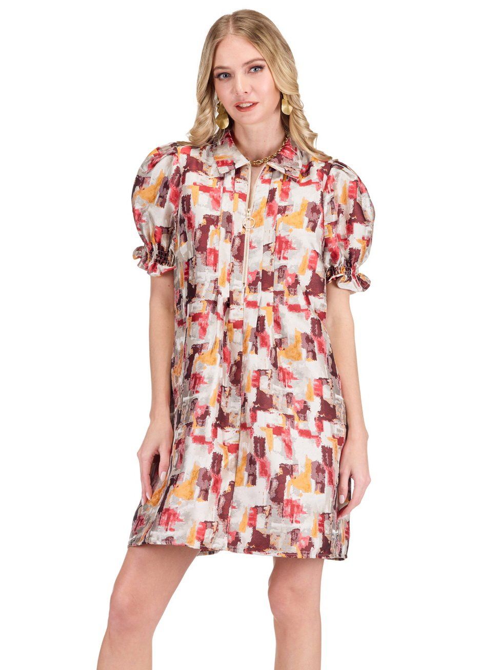 Jade 80J5150 Front Zip Darts Dress-HarvestAbstract