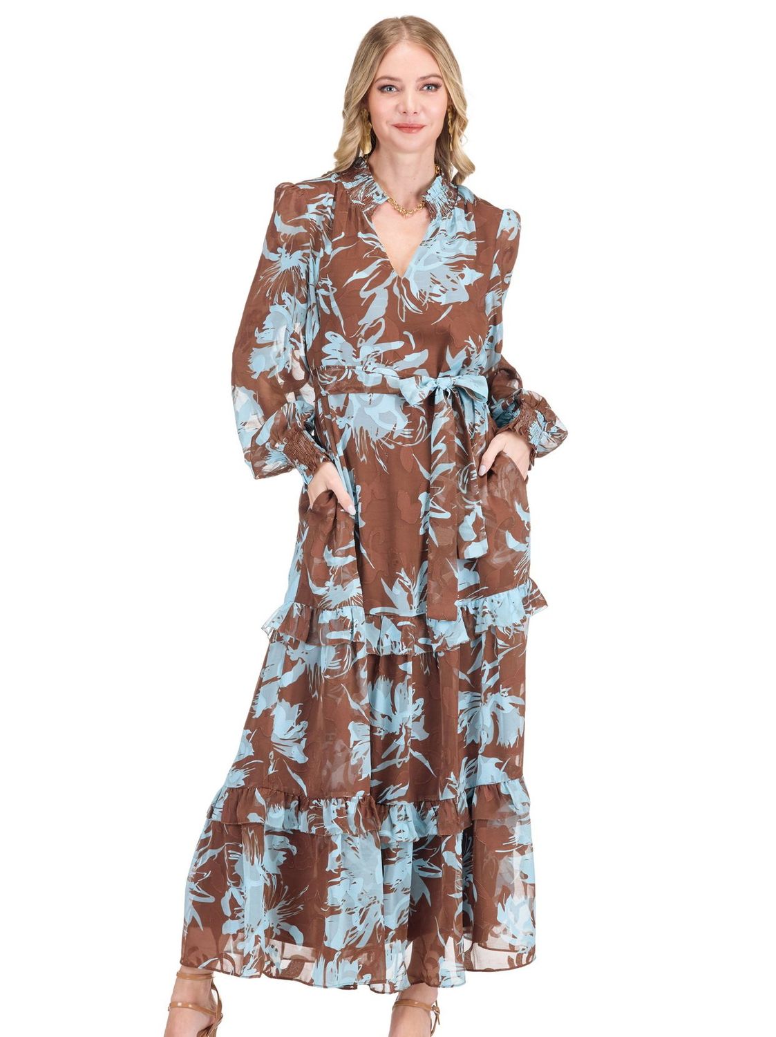 Jade 80J8092 Ruffles Tiered Maxi-IcedPetals