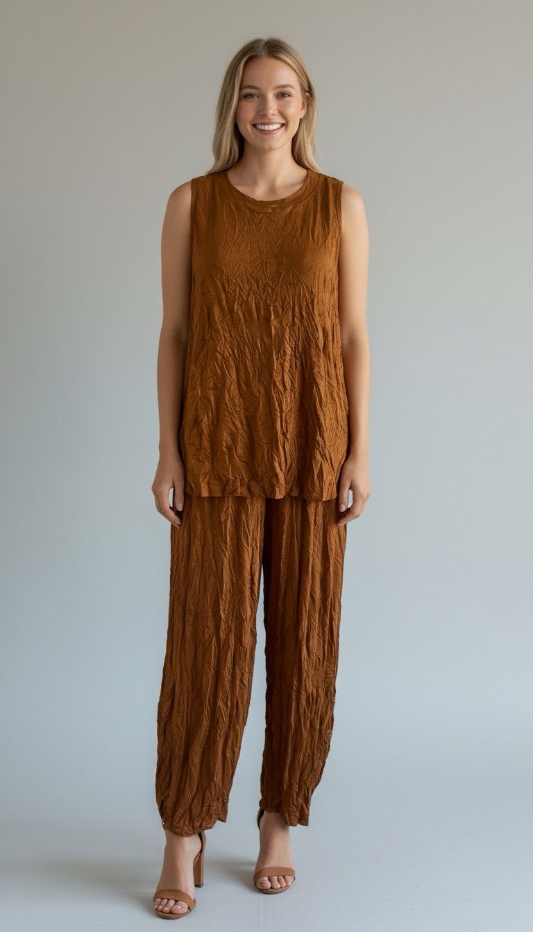 Shana 26062 Crinkle Tank-Copper