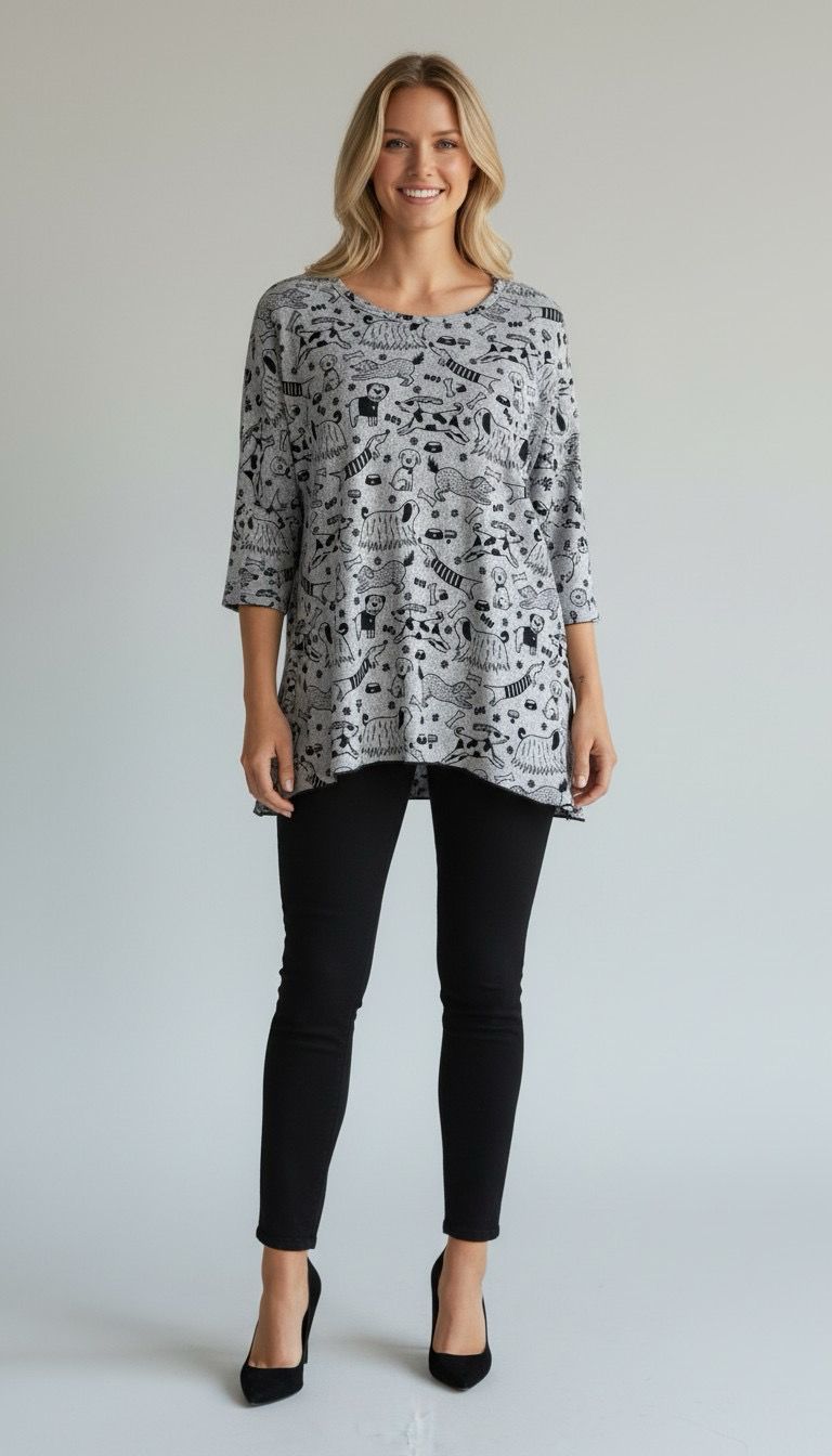 Shana 26630 Fleece Dolman Slv Top-Dog