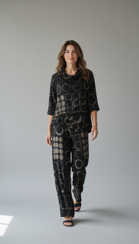 Shana 26813 Airflow TwoTone Pant-Black