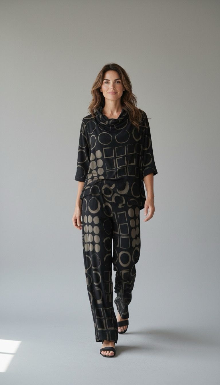 Shana 26812 Airflow TwoTone Tunic-Black