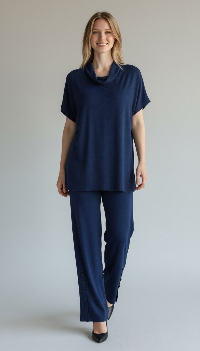 Shana 26250 Airflow Pants w/Buttons-Navy