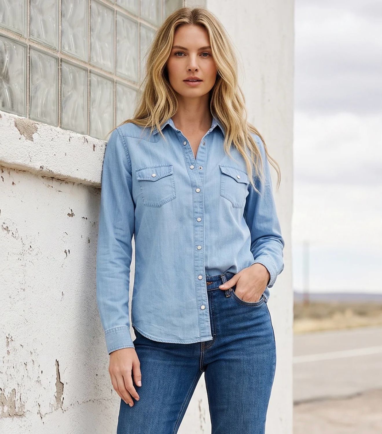 Karen Kane 3L70801 Western Denim Shirt