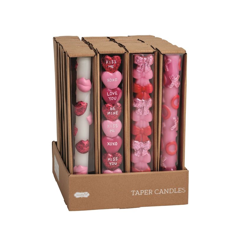 MudPie 49800347 Valentines Taper Candles