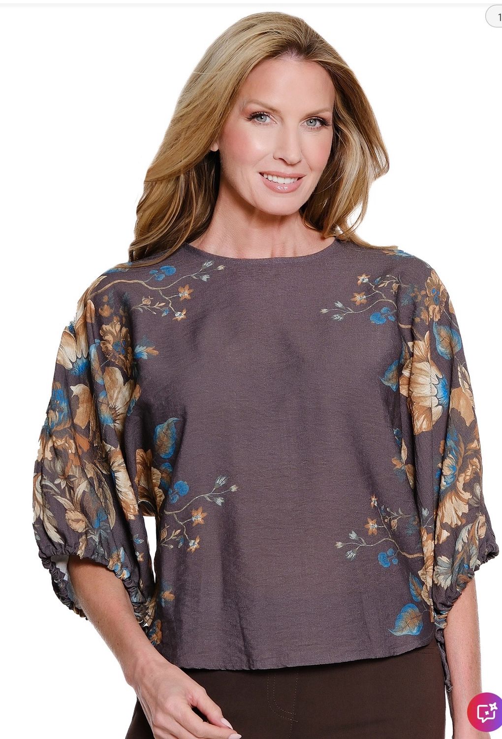 Multiples M46612TM Dolman Slv Drawstring Top