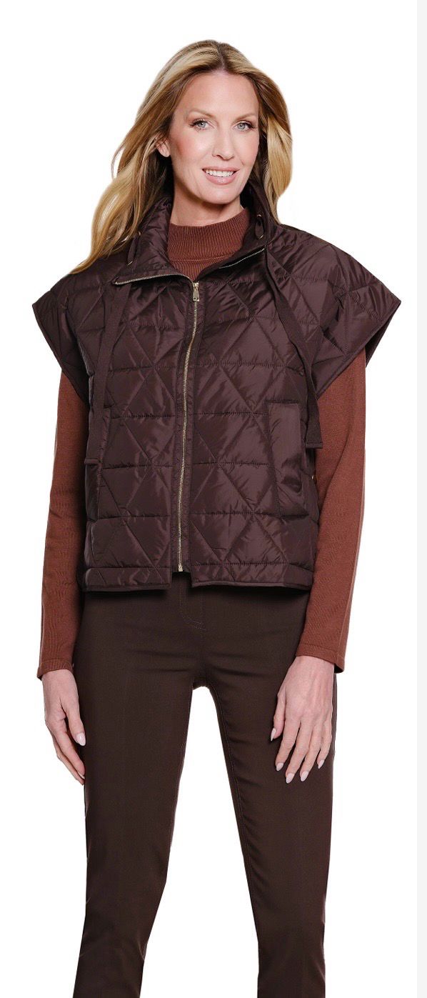 Multiples M46109VM Collared Vest-DeepBrown