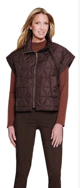 Multiples M46109VM Collared Vest-DeepBrown