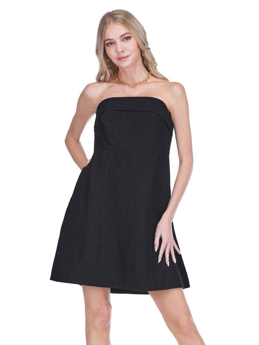 Joy Joy 80J4949 A-Line Strapless Dress-BK