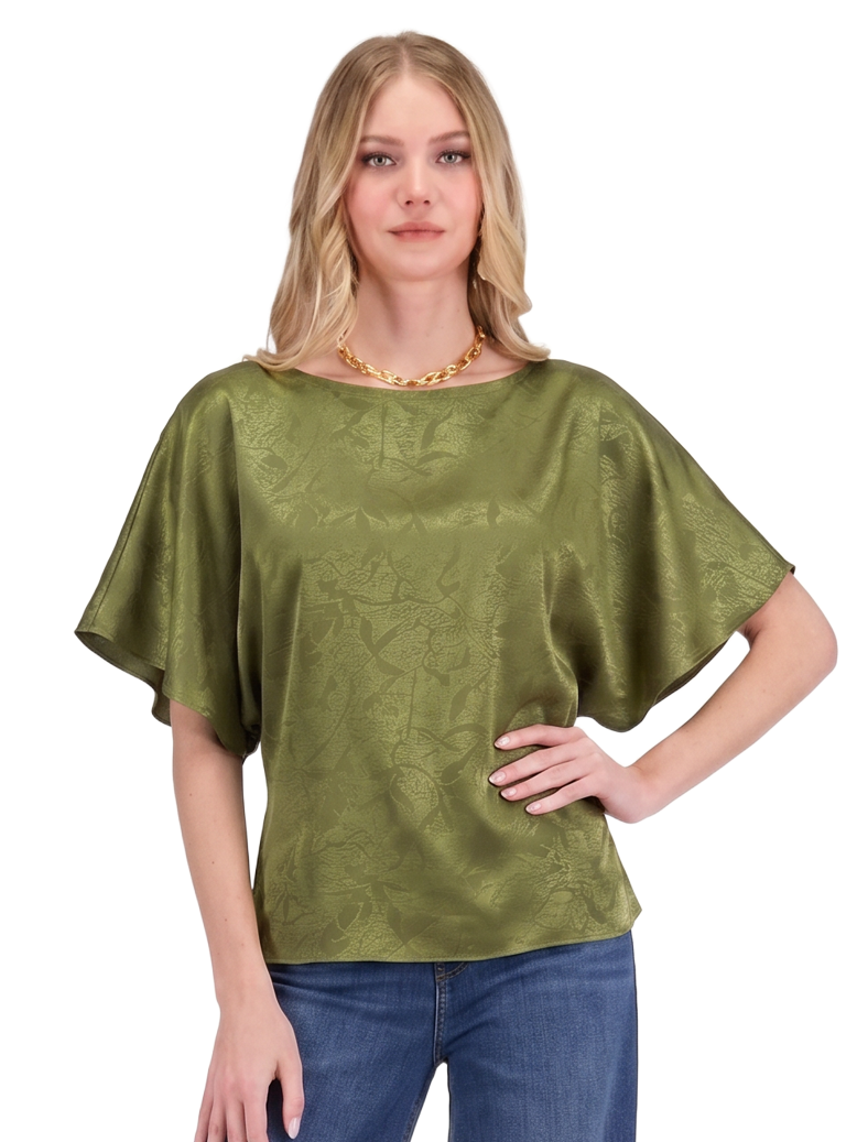 Joy Joy 80J7697 Back Wrap Top-Olive