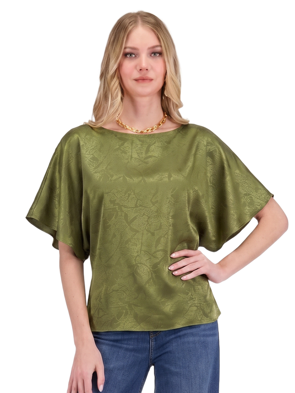Joy Joy 80J7697 Back Wrap Top-Olive