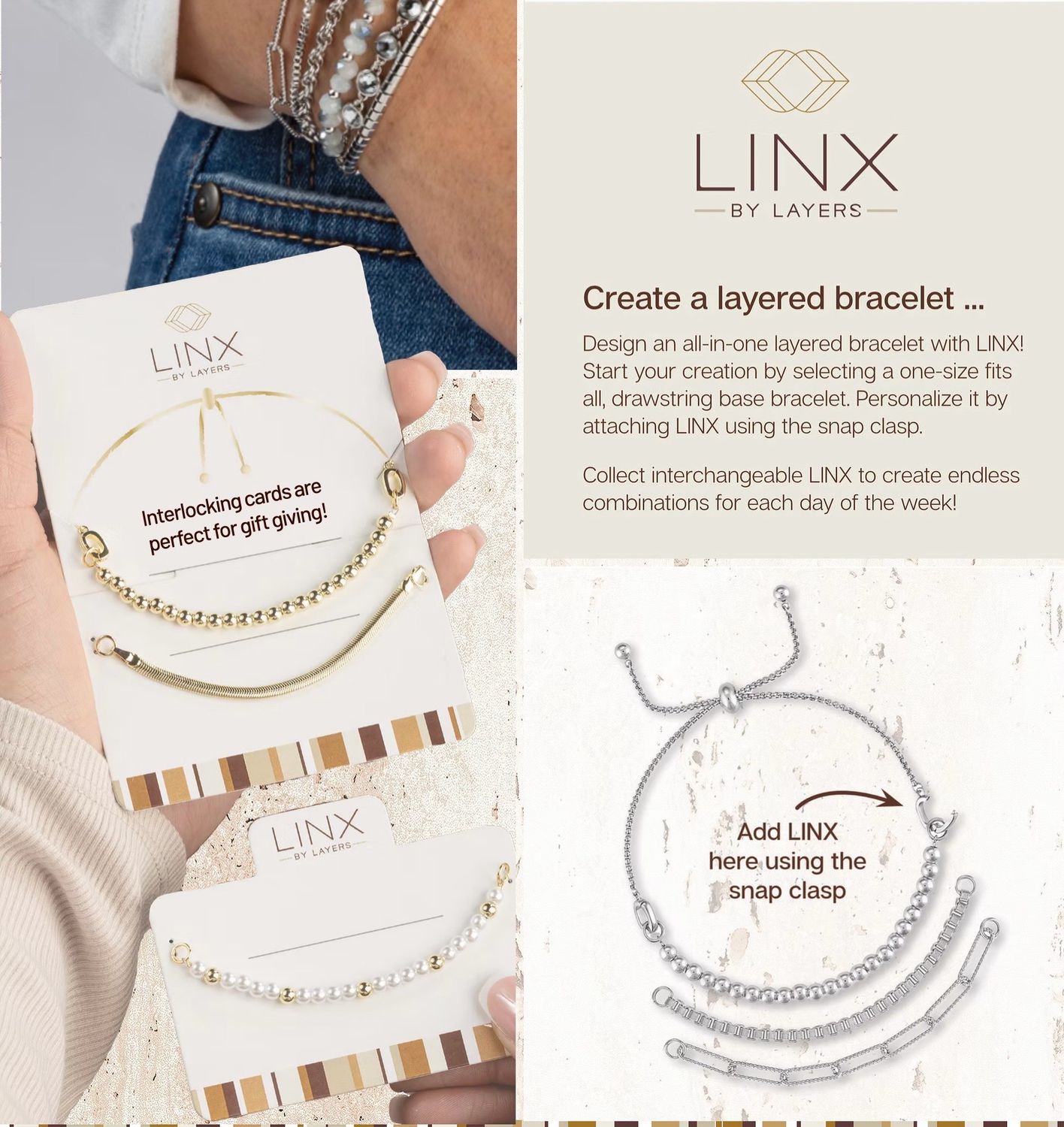 LINX by Layers Base Bracelets-Silver