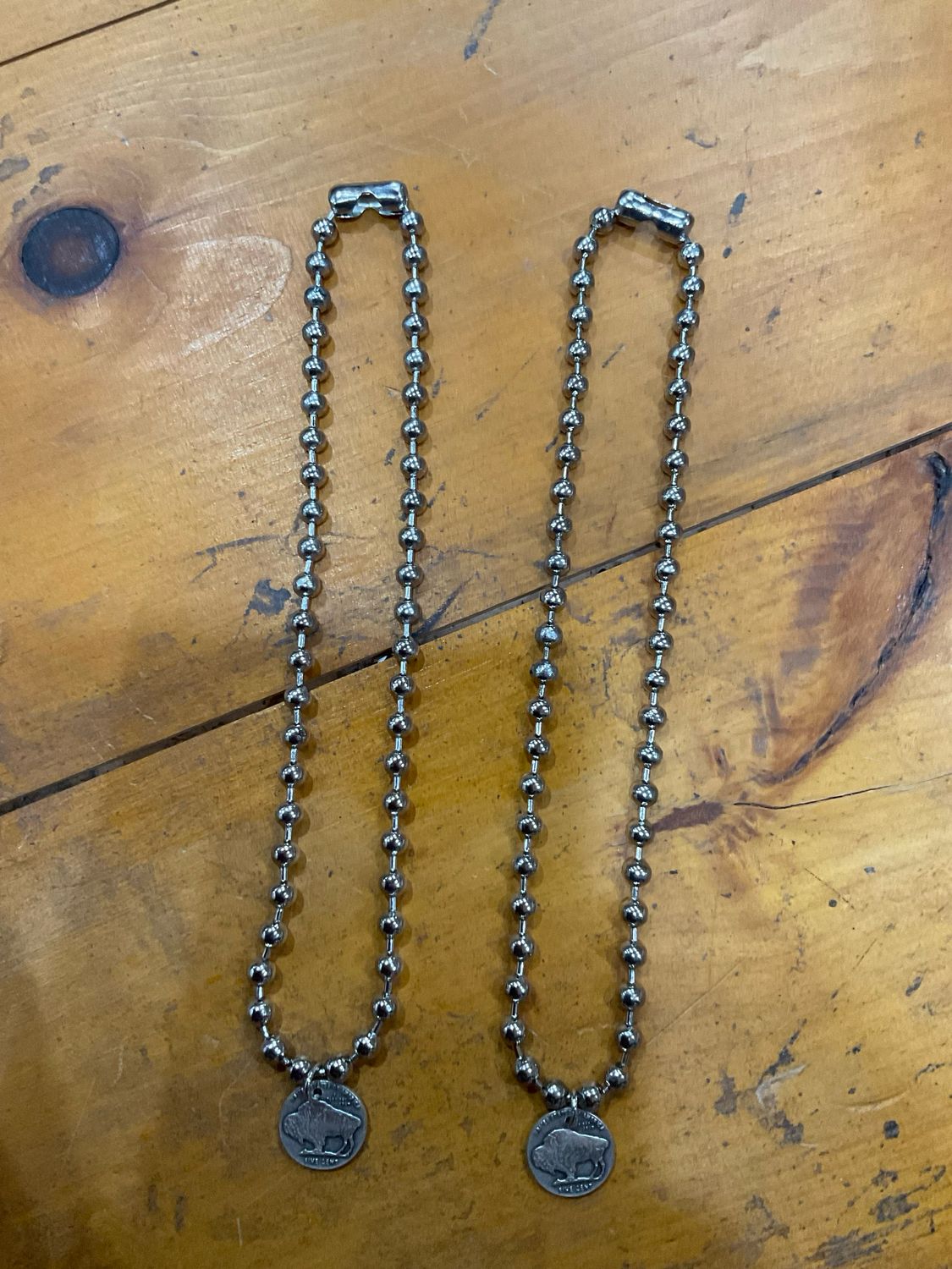 Junkyard Cowgirl Buffalo Coin on Ball Chain