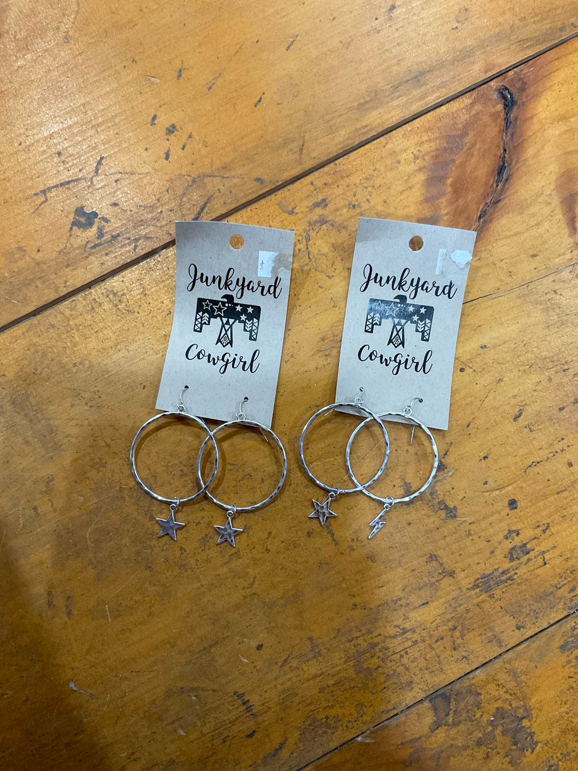 A Junkyard Cowgirl Dangle Silver Earrings