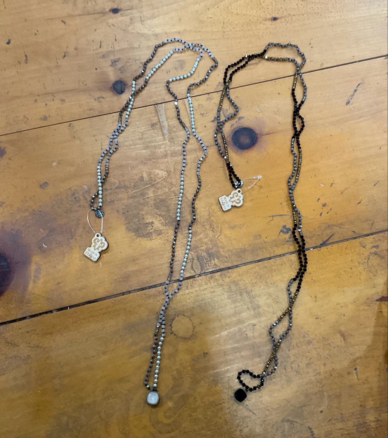 Pink Panache Long Beaded Necklace w/Pendants