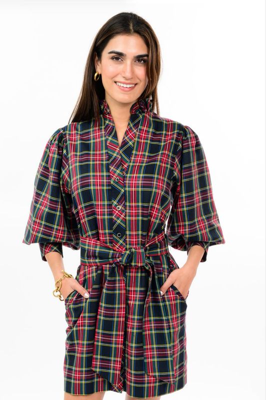 Uncle Frank 73725 Tartan Plaid Shirt Dress