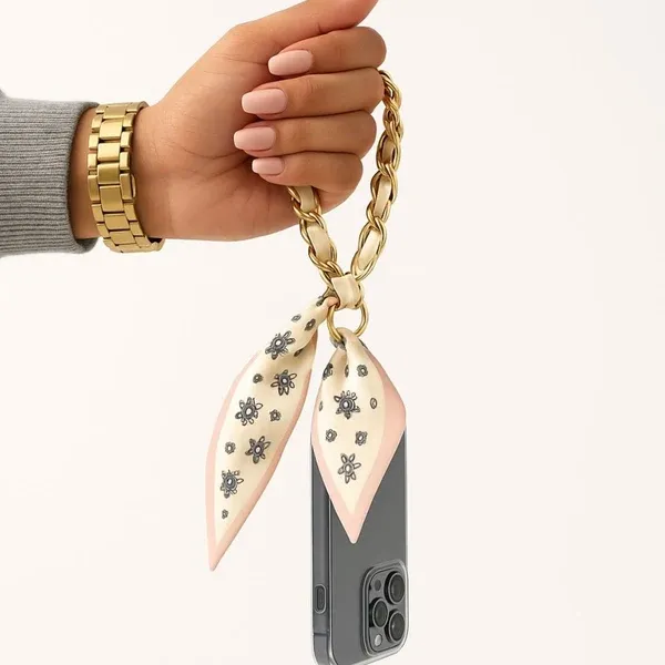 Queens Designs PH7129 Scarf Phone Holder Wristlet-Pink