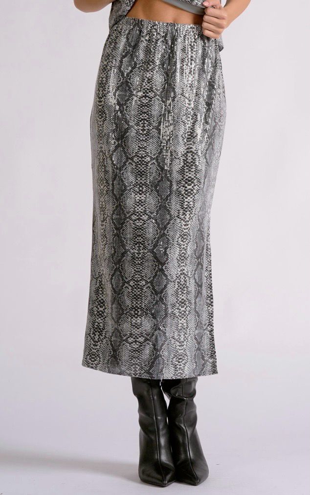 Elan SE4189 Maxi Skirt-Snake