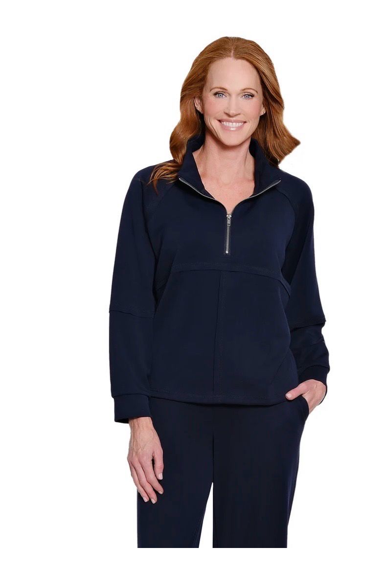 Multiples M46705TM Knit MockNeck Top w/ Zip