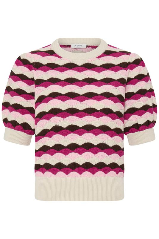 b.young 20819127 BYMAGIO Striped Sweater-Orchid