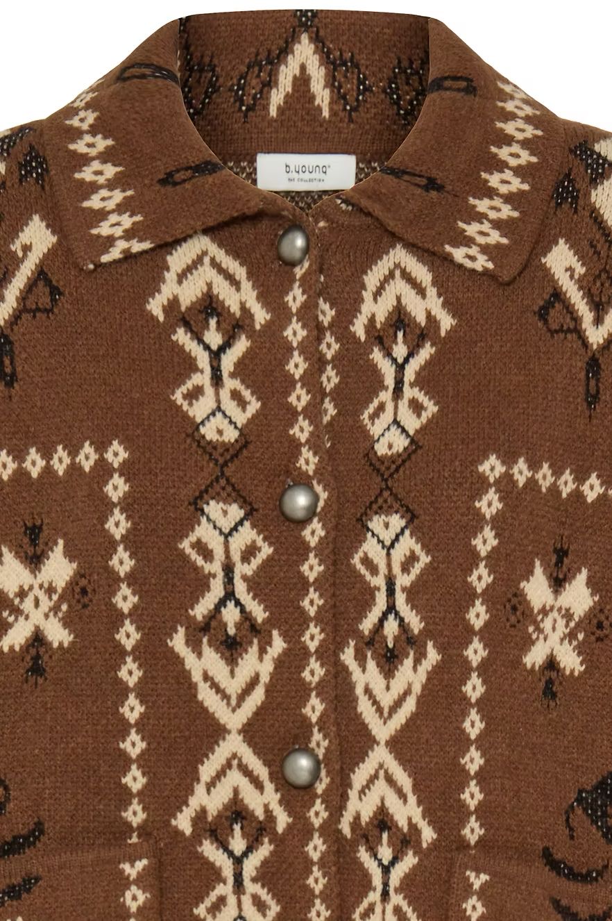 b.young 2019173 BYORLI Jacquard Cardigan