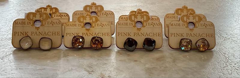 Pink Panache 1E448 Crystal Stud Earrings