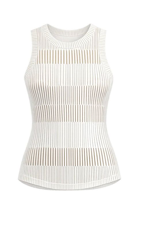 Another Love VCKN1515 Cleo Tank-White/Bronze