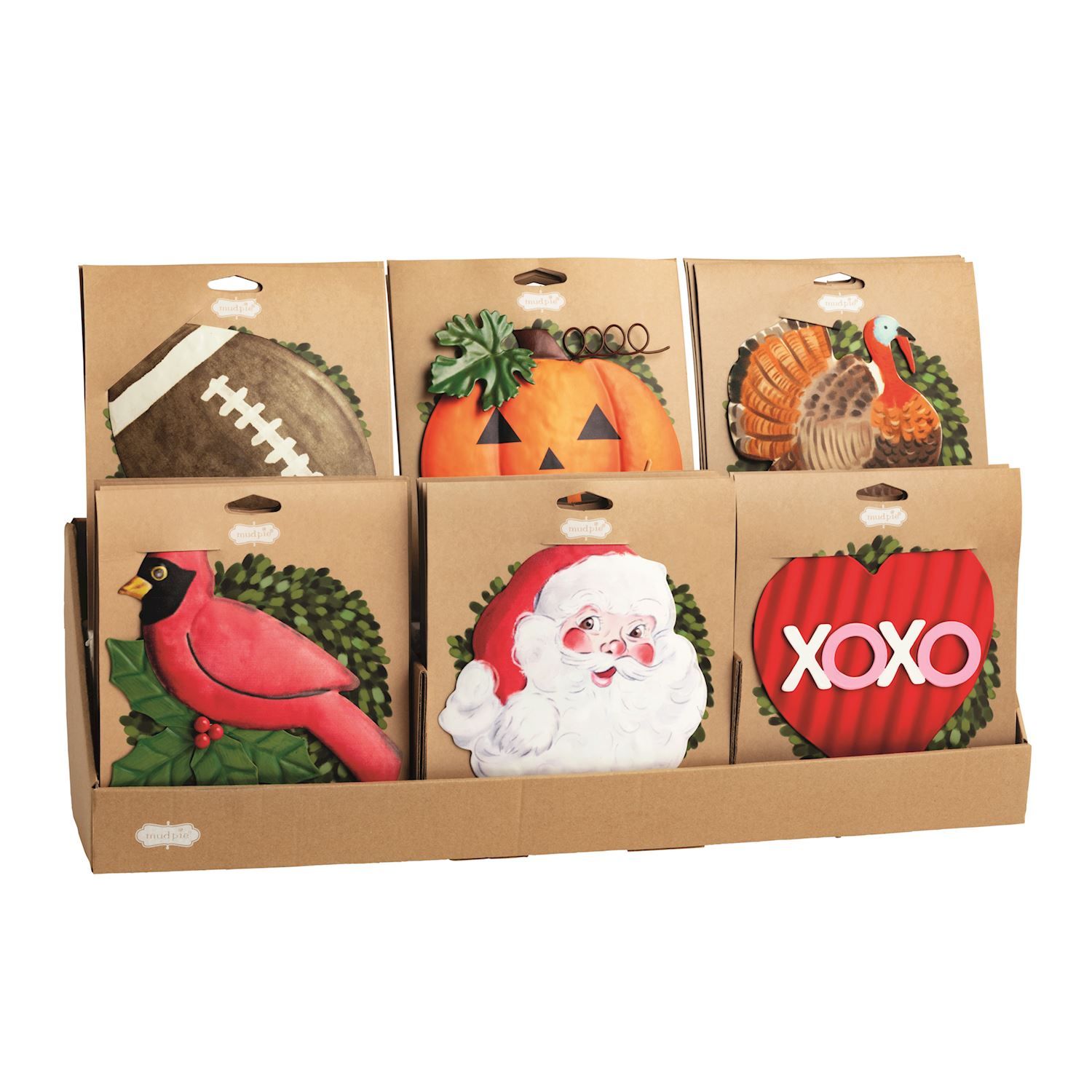 MudPie 43400282 Holiday Wreath Magnets