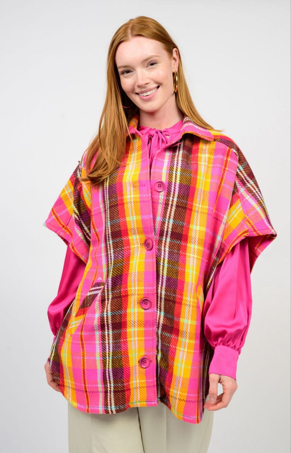 Ivy Jane 130278 Plaid Poncho