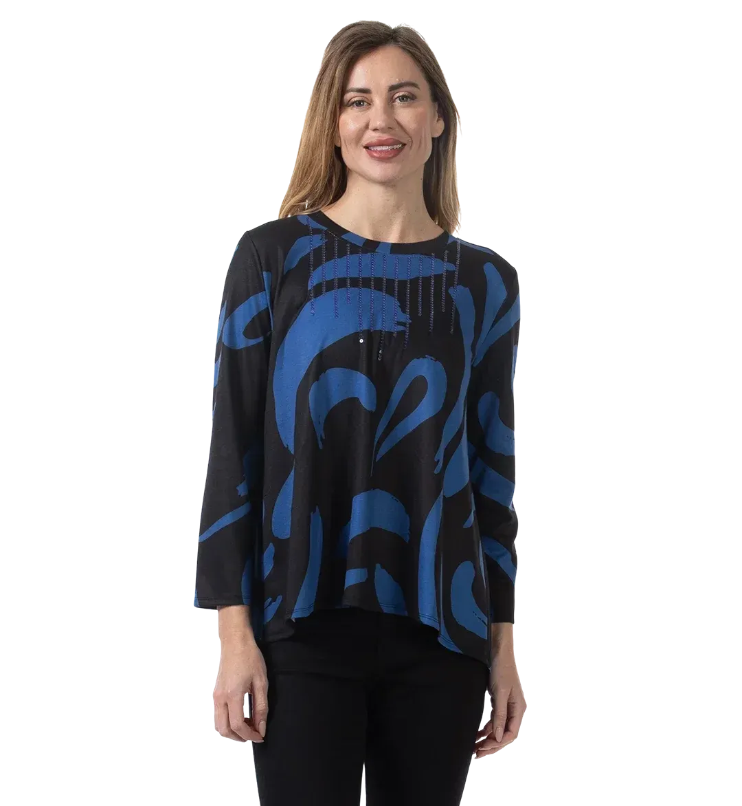 Lemongrass F6KT637A Sequin Swing Top-Blue