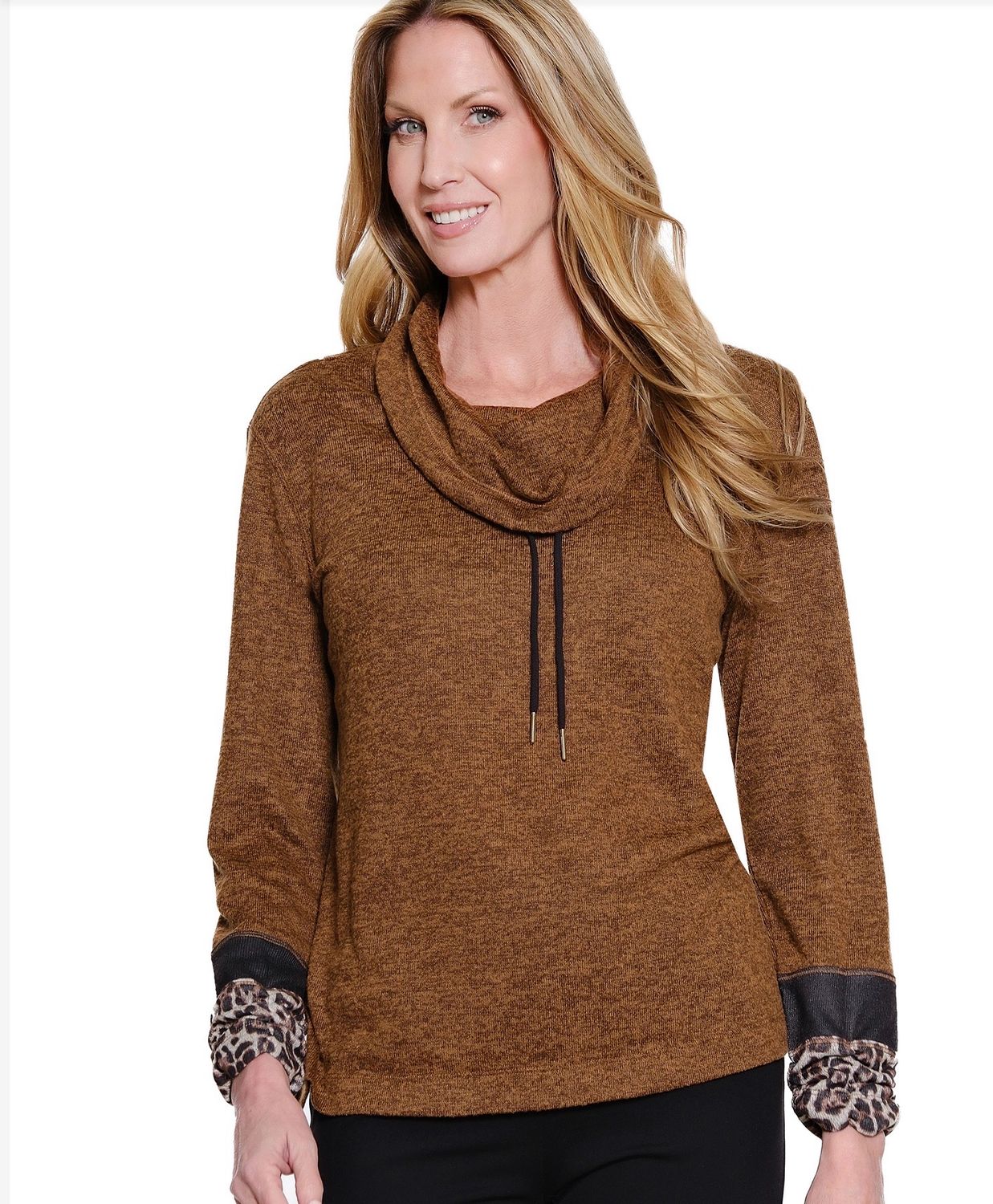 Multiples M46201TM Drawstring CowlCollar Top
