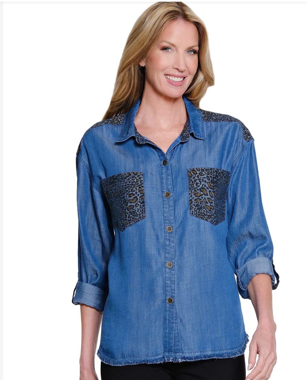 Multiples M46205BM BTTN FRT HILO Shirt