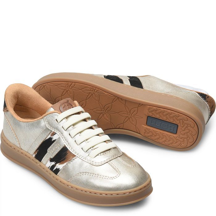Born BR0091330 Amari Tennis Shoe-Lt. Gold/CalfHair