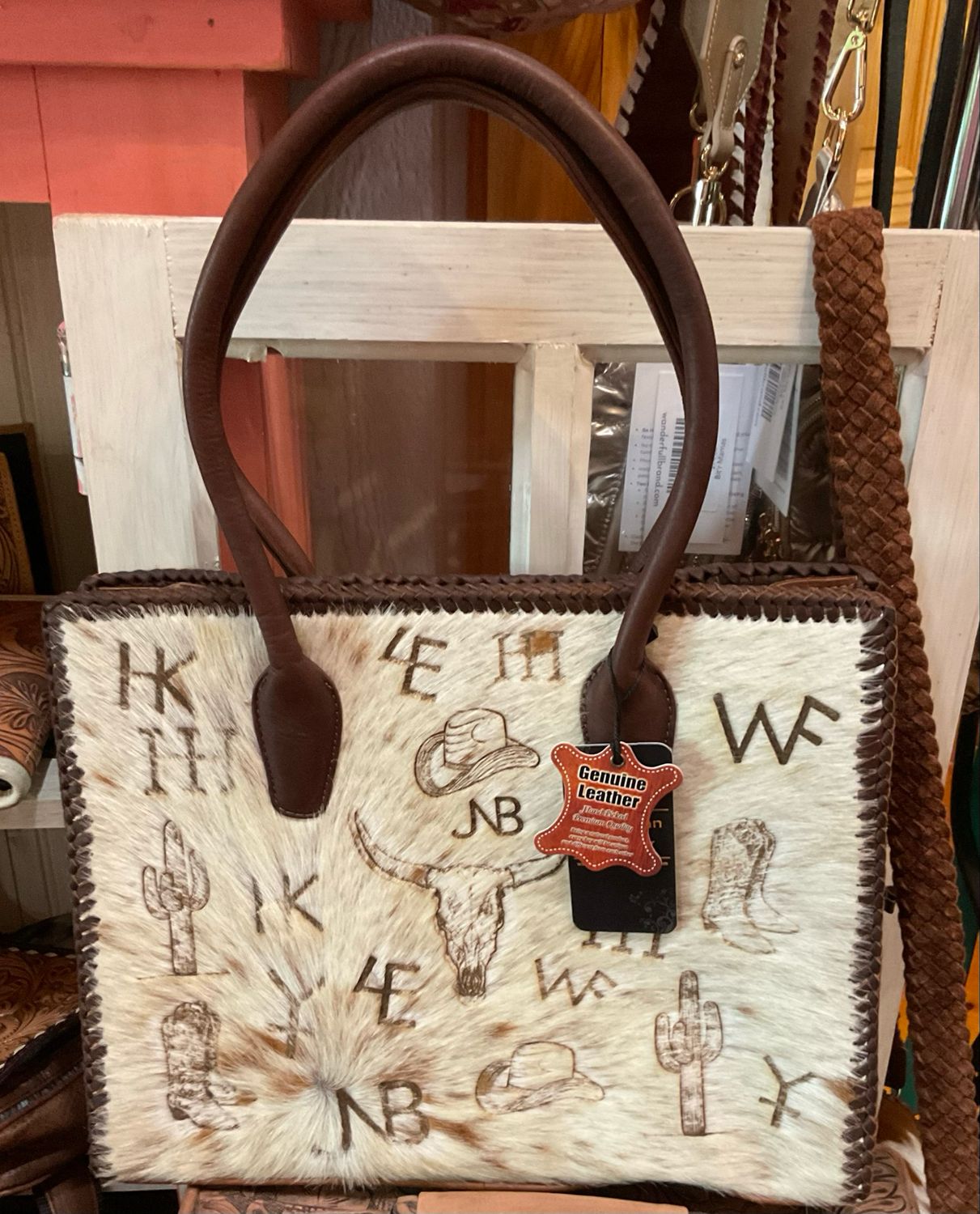 American Darling ADBGM601 Hair-On Hide Western Tote Bag