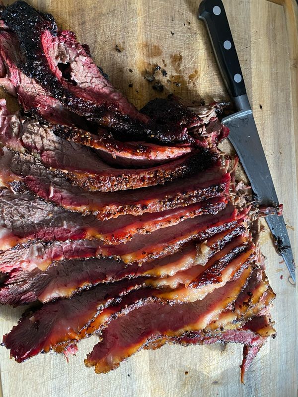 Sliced Smoked Brisket Tray with Mop Sauce | $25.99/lb