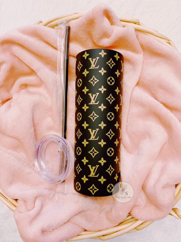 Designer Matte Black Stainless Steel Tumbler