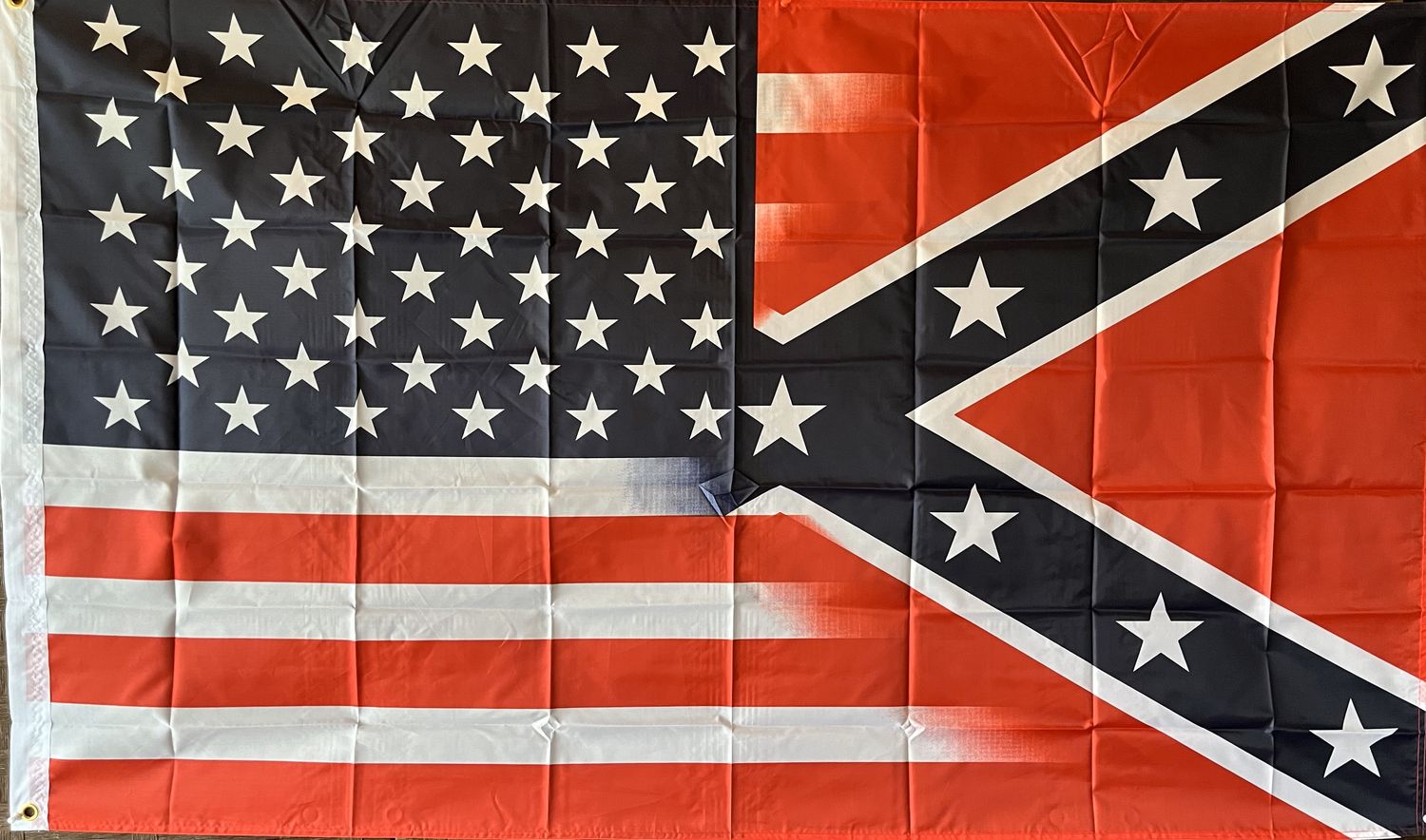 U.S. &amp; Confederate Blended Flag